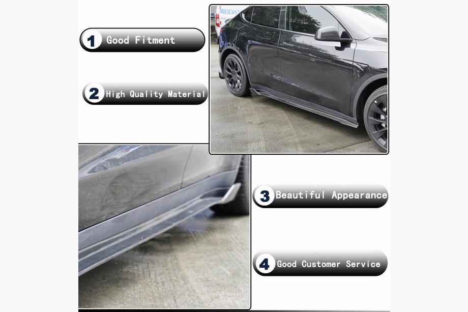 Tesla Model Y 2020- Coprisottoporta V1 (2020-2025, Carbonio) Foto 3