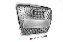 Audi A6 C6 2004-2011 Griglia Anteriore RS-Style (Grigio con Cromo) foto 2