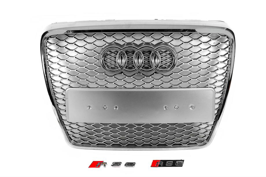 Audi A6 C6 2004-2011 Griglia Anteriore RS-Style (Grigio con Cromo) Image