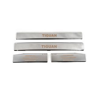 Battitacco interni in acciaio inox Carmos (4 pz) Volkswagen Tiguan 2007-2016 foto 2