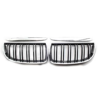 Griglie Reniformi M-Look (per E-90/91 2005-2008, Nero Lucido con Cornice Cromata) BMW 3 Series E90/E91 2005-2011 foto 2