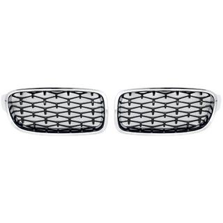 Calandra a doppio rene Diamond Black con cornice cromata BMW 3 Series F30/F31 2012-2019 foto 2