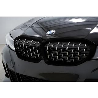 Calandra a Doppio Rene Diamond Silver (2018-2022, cornice nera) BMW 3 Series G20/G21 2018- foto 1