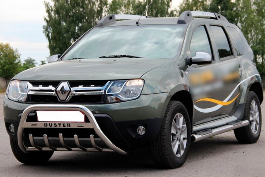 Renault Duster 2008–2017 Tubi laterali con inserti (2 pz, acciaio inox) Foto 1