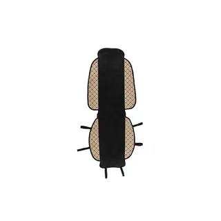 Copri sedile ECO e tessuto (1 pz, Beige con cuciture nere + tessuto) foto 1