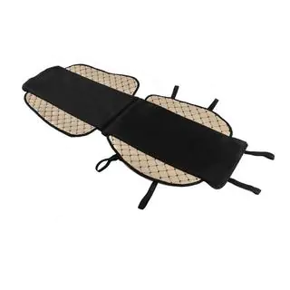 Copri sedile ECO e tessuto (1 pz, Beige con cuciture nere + tessuto) foto 2