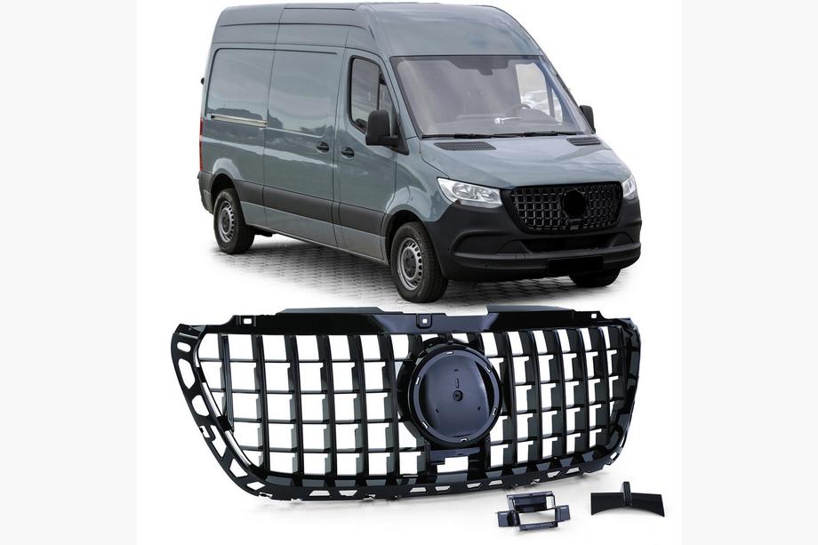 Mercedes Sprinter W907/W910 2018- Griglia Anteriore Panamericana GT Panamericana Nero Premium Image