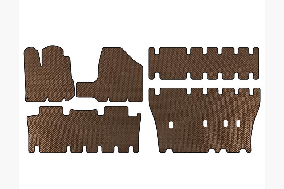 Toyota Sienna 2003-2009 Tappetini EVA (3 File, Marrone) Image