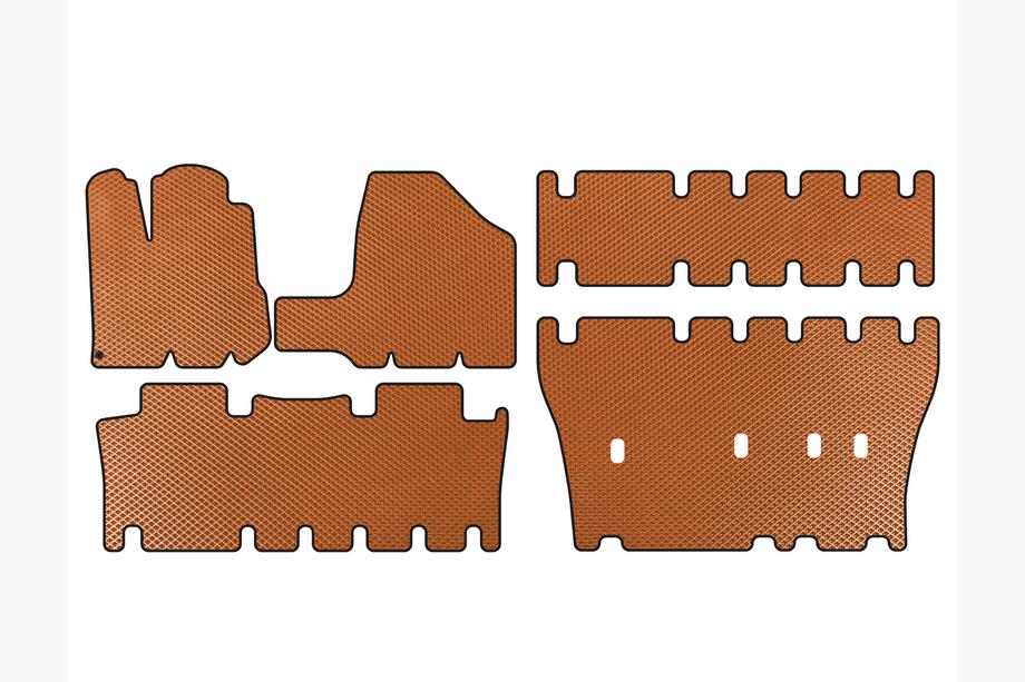 Toyota Sienna 2003-2009 Tappetini EVA (3 File, Arancione) Image