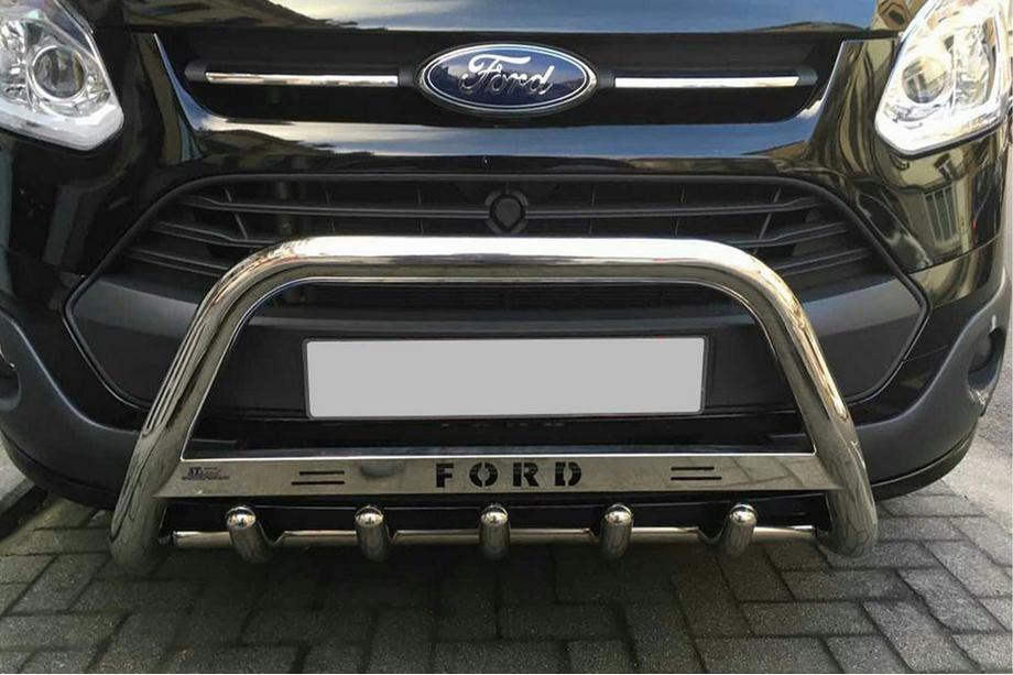 Ford Custom 2013-2022 Protezione Anteriore WT004 (Acciaio Inox) Image