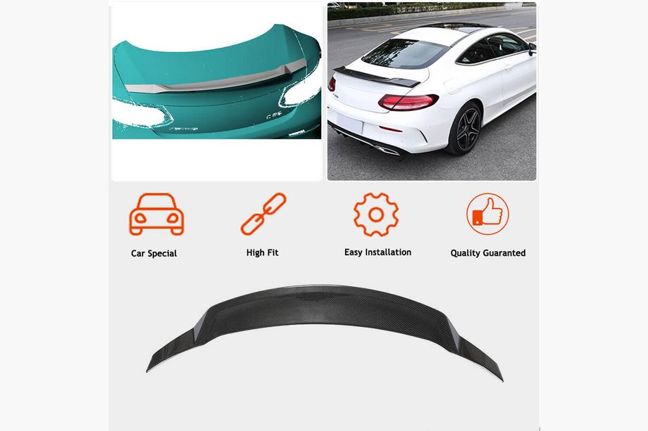 Mercedes C-class W205 2014-2021 Spoiler V1 Coupé 2015-2019 Carbonio Foto 2