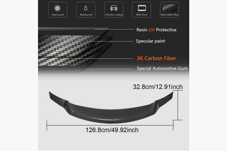 Mercedes C-class W205 2014-2021 Spoiler V1 Coupé 2015-2019 Carbonio Foto 6