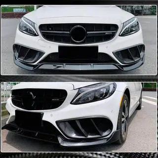 Cover fari fendinebbia in carbonio per C43 AMG 2015-2019 Mercedes C-class W205 2014-2021 foto 4
