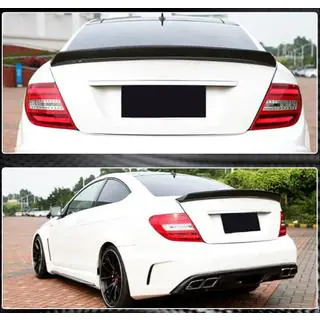 Spoiler con diffusore paraurti posteriore per C63 AMG 2012-2014 Carbonio foto 2