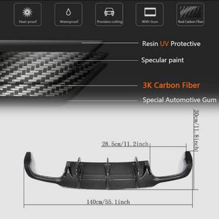 Spoiler con diffusore paraurti posteriore per C63 AMG 2012-2014 Carbonio foto 4