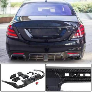 Diffusore posteriore con terminali di scarico (per S63/S65 AMG 2018-2021, Carbonio) foto 1