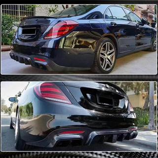 Diffusore posteriore con terminali di scarico (per S63/S65 AMG 2018-2021, Carbonio) foto 3