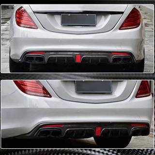Diffusore posteriore con terminali di scarico (per S63 AMG 2014-2017, Carbonio) foto 4