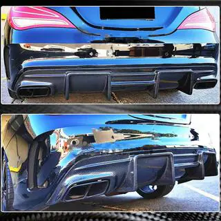 Diffusore posteriore paraurti V1 per AMG-Line / CLA45 AMG, Carbonio foto 4