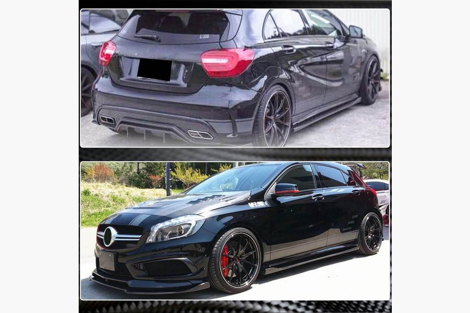 Mercedes A-class W176 2012-2018 Minigonne Laterali V4 (Carbonio) Foto 3