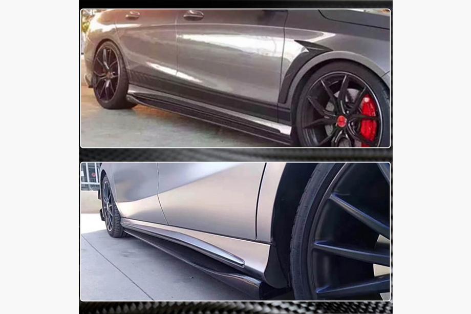 Mercedes A-class W176 2012-2018 Minigonne Laterali V2 (Carbonio) Foto 4