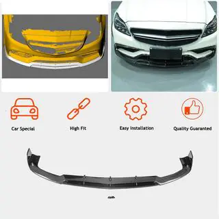 Labbro anteriore paraurti Lip V1 (per CLS63 AMG SD 2015-2018, Carbonio) foto 3