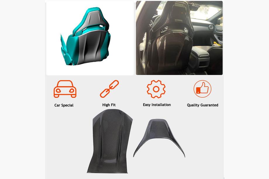 Mercedes CLA C117 2013-2019 Coperture sedili in Dry Carbon Foto 3