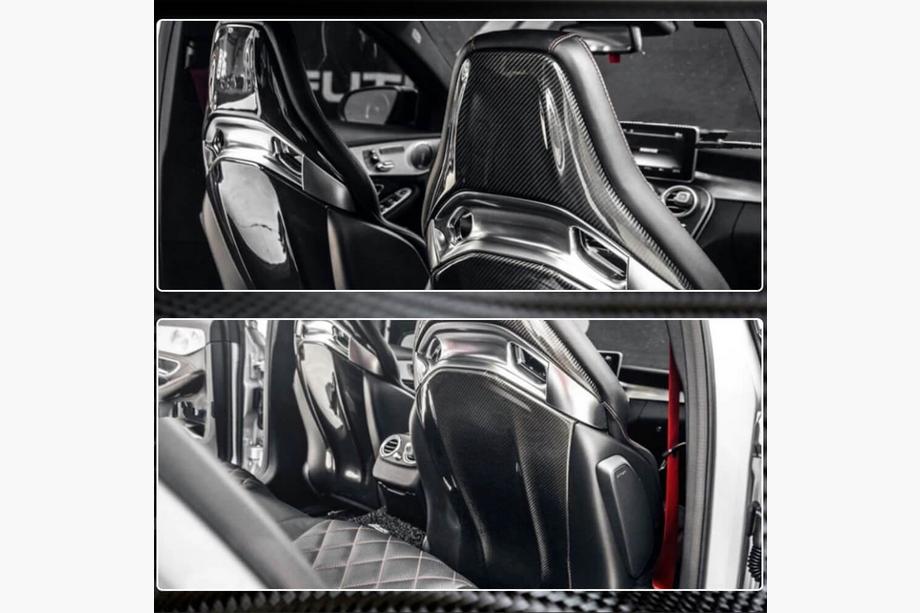 Mercedes CLA C117 2013-2019 Coperture sedili in Dry Carbon Foto 6
