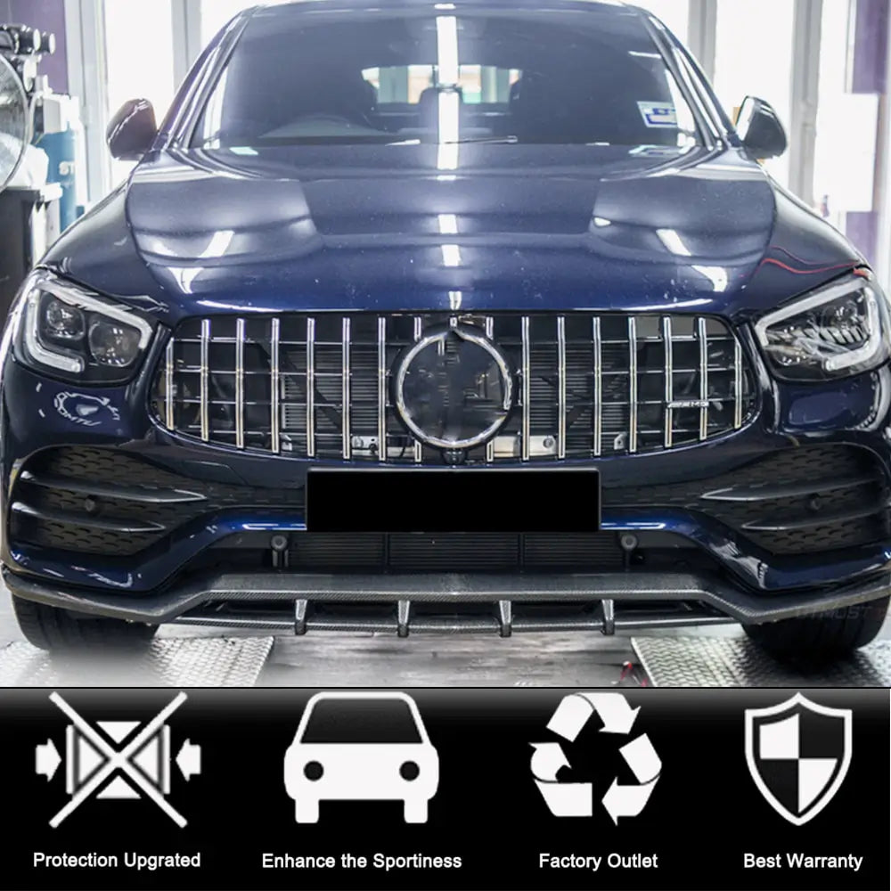 Labbro anteriore paraurti per AMG-Line 2020+, Carbonio foto 2