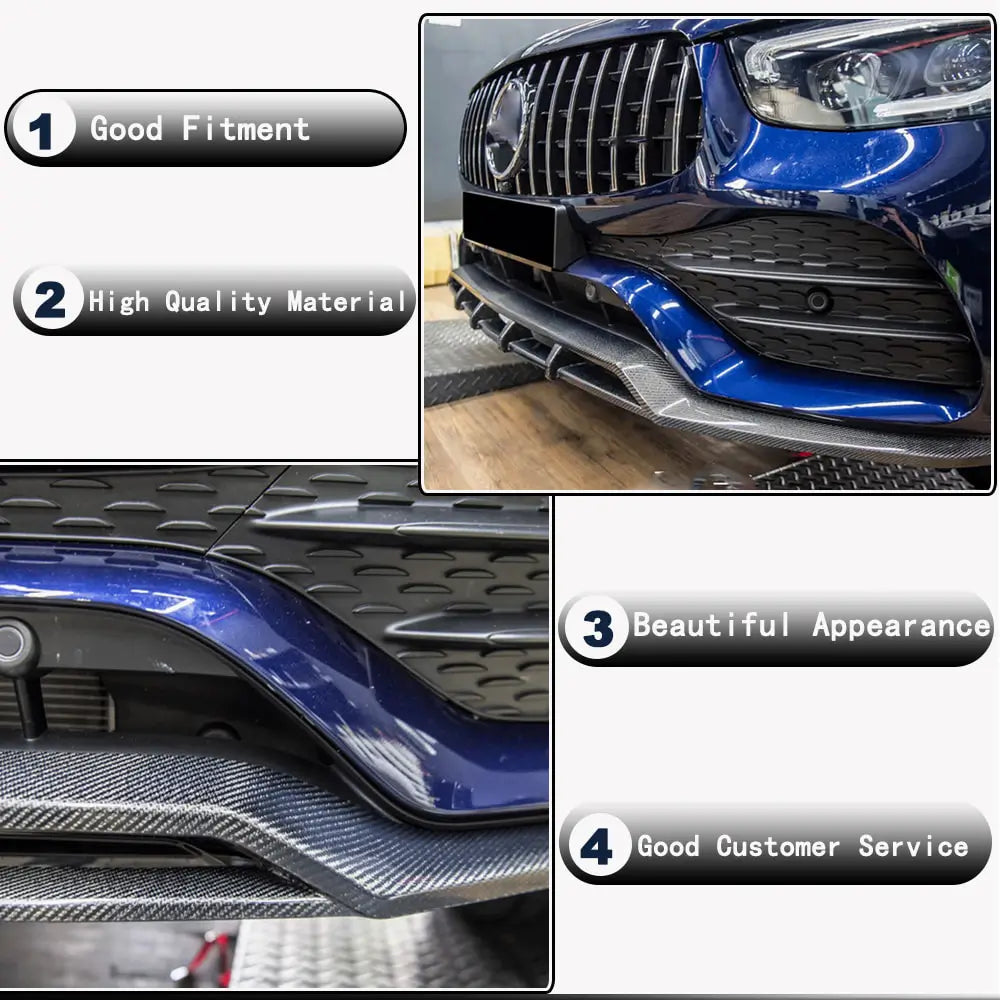 Labbro anteriore paraurti per AMG-Line 2020+, Carbonio foto 3
