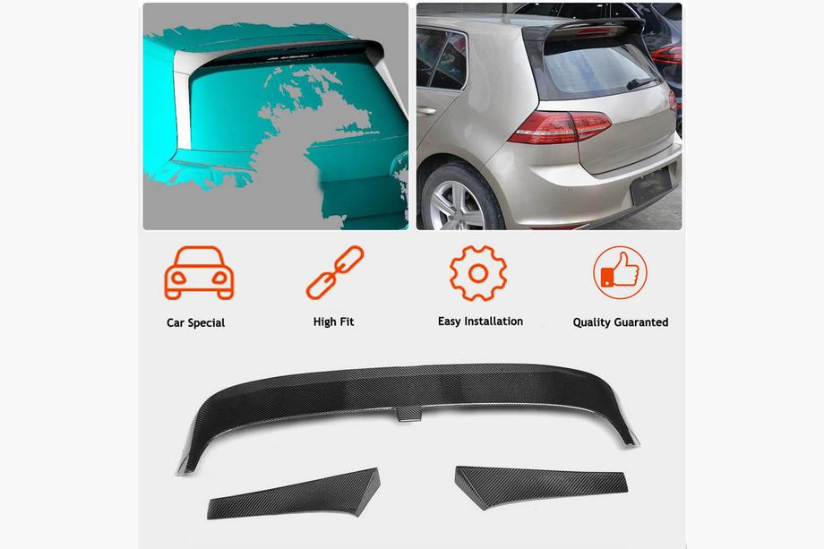 Volkswagen Golf 7/E-Golf 2012-2020 Spoiler V2 (per Base/R-Line HB, Carbonio) Foto 2