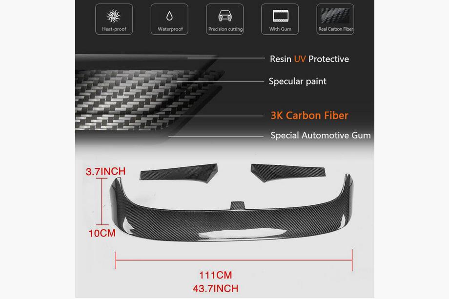 Volkswagen Golf 7/E-Golf 2012-2020 Spoiler V2 (per Base/R-Line HB, Carbonio) Foto 6