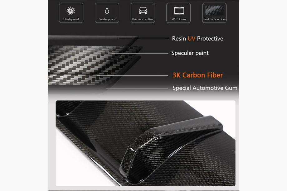 Volkswagen Golf 8 2019- Diffusore Paraurti Posteriore (per R HB, Carbonio) Foto 4