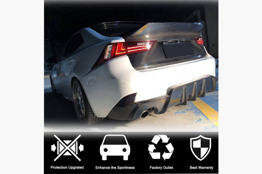 Lexus IS 2013- Diffusore Posteriore paraurti V1 per Base/F-Sport 2013-2016, Carbonio Foto 2