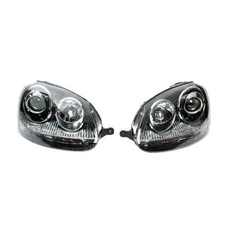 Fari anteriori con lente proiettore Black (2 pz) Volkswagen Golf 5 2003-2009 foto 2