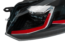 Volkswagen Golf 6 2008-2014 Fari anteriori Golf 7 Style Red (senza centraline, 2 pz) foto 7