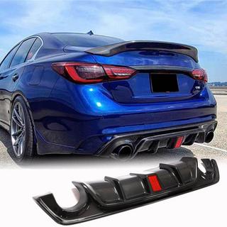Diffusore Posteriore Paraurti V4 (per Q50 Base/Sport 2018-2023, Carbonio) Infiniti Q50/Q60 2013-2024 foto 2