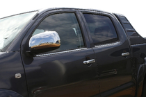 Toyota Hilux 2006-2015 Modanature Finestrini (4 pz, Acciaio Inox) OmsaLine - Acciaio Inox Italiano foto 1