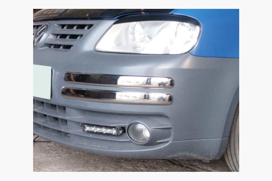 Volkswagen Caddy 2004-2010 Angolari paraurti anteriore in acciaio inox (4 pz) OmsaLine - Acciaio Inox Italiano Image