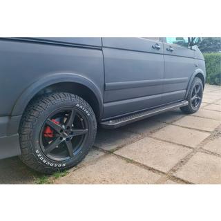 Pedane Laterali Allmond Black (2 pz, alluminio) Volkswagen T5 Transporter 2003-2010 foto 1