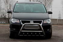 Volkswagen Touran 2003-2010 Paraurti Anteriore WT003 (Acciaio Inox) 60 mm, con scritta foto 1