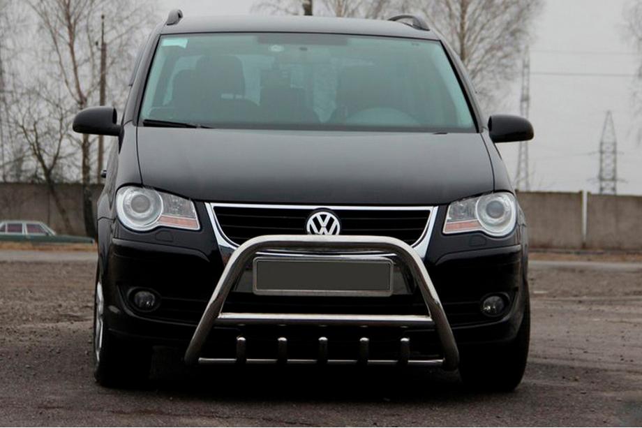 Volkswagen Touran 2003-2010 Paraurti Anteriore WT003 (Acciaio Inox) 60 mm, con scritta Image