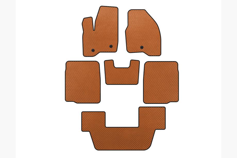 Ford Explorer 2011-2019 Tappetini EVA (3 File, 2011-2015, Arancione) Image