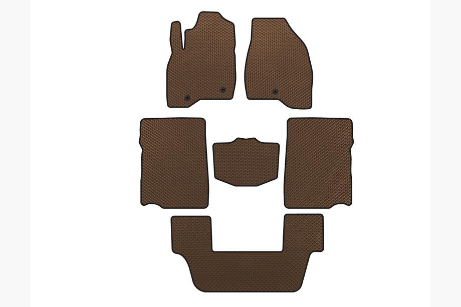 Ford Explorer 2011-2019 Tappetini EVA (2017-2019, 3ª fila, 7 posti, Marrone) Foto 1