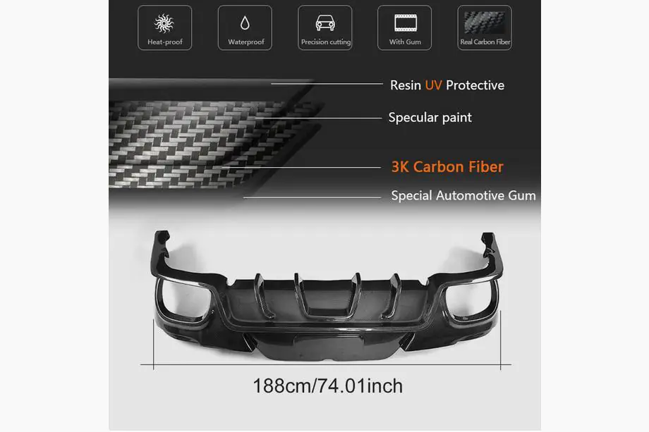 Porsche Panamera 2009-2016 Diffusore Paraurti Posteriore (2013-2016, Carbonio) Foto 5