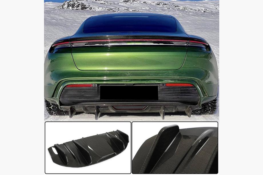 Porsche Taycan 2019- Diffusore paraurti posteriore (2019-2024 Base SD, Carbonio) Foto 1