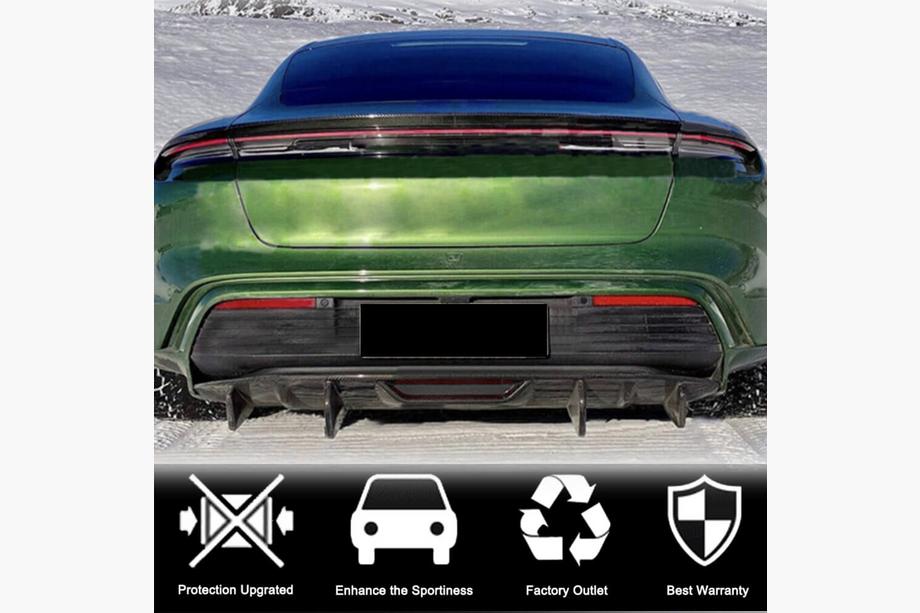 Porsche Taycan 2019- Diffusore paraurti posteriore (2019-2024 Base SD, Carbonio) Foto 3