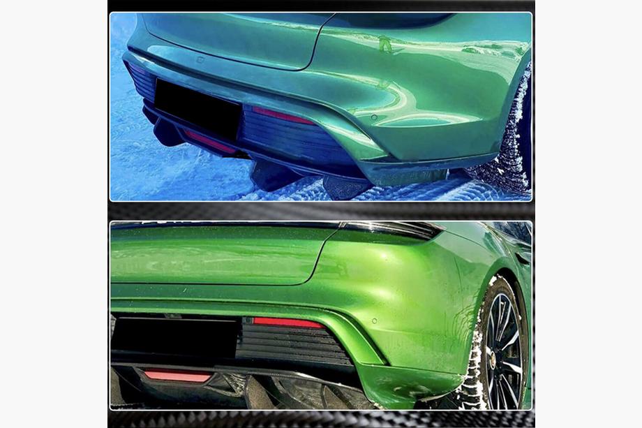 Porsche Taycan 2019- Diffusore paraurti posteriore (2019-2024 Base SD, Carbonio) Foto 4