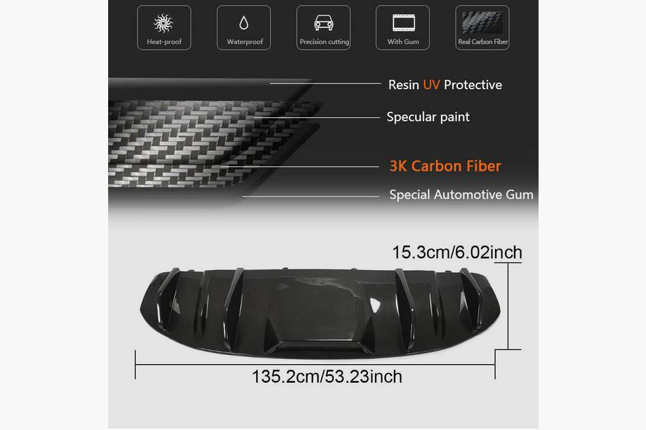 Porsche Taycan 2019- Diffusore paraurti posteriore (2019-2024 Base SD, Carbonio) Foto 6