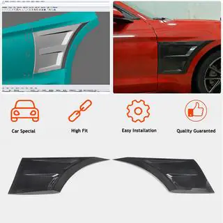 Coperture parafanghi anteriori (Carbonio) Ford Mustang 2015-2023 foto 2